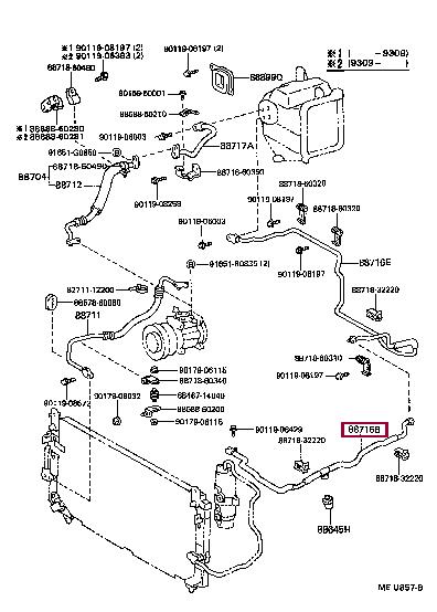 887166A410 Toyota Трубка кондиціонера