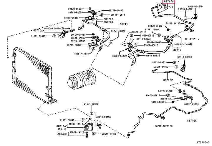 887176A140 Toyota Трубка кондиционера
