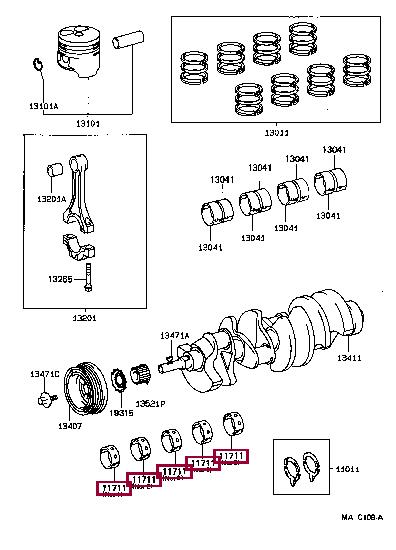 1170150041D4 Toyota Вкладыши