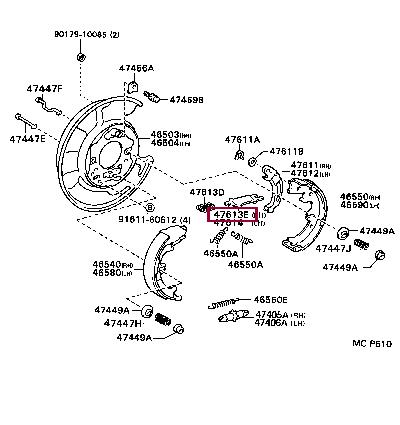 Toyota 47613-28010 Комплект монтажный тормозных колодок 4761328010: Отличная цена - Купить в Украине на EXIST.UA! 4761328010 Toyota Комплект монтажный тормозных колодок