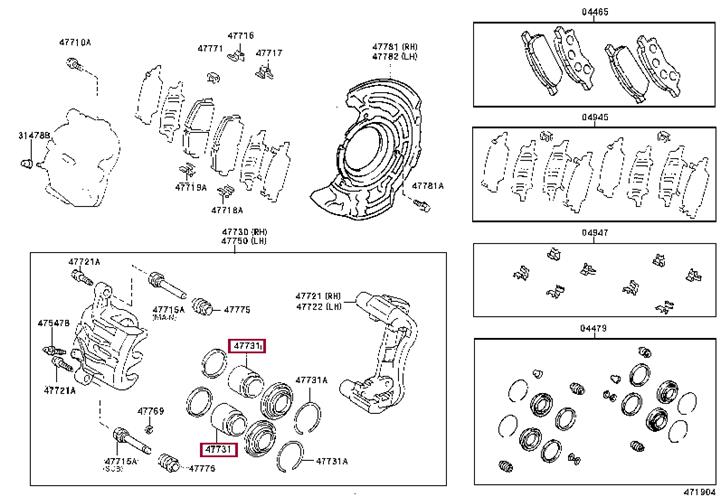 Поршень тормозного суппорта зад TOYOTA HARRIER 03-12/HIGHLANDER 05-07
