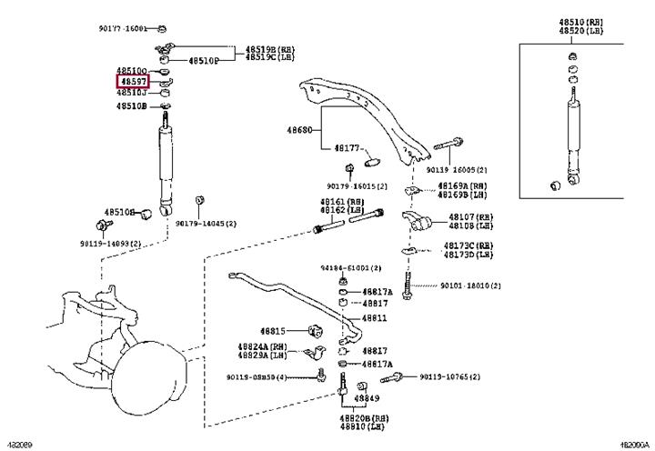 4859760021 Toyota Чашка опоры амортизатора