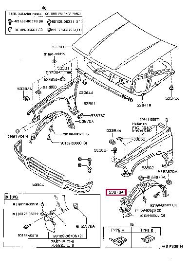 5387689106 Toyota Автозапчастина