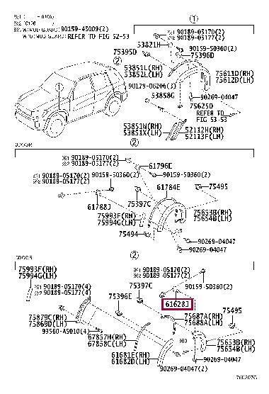 Toyota 61628-42041 Кріплення розширювача колісної арки 6162842041: Купити в Україні - Добра ціна на EXIST.UA!