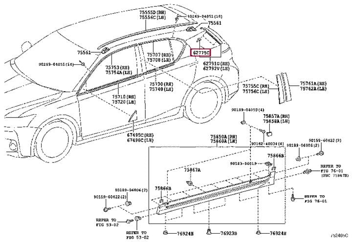 Toyota 62775-76010 Клипса крепления молдинга 6277576010: Отличная цена - Купить в Украине на EXIST.UA! 6277576010 Toyota Клипса крепления молдинга