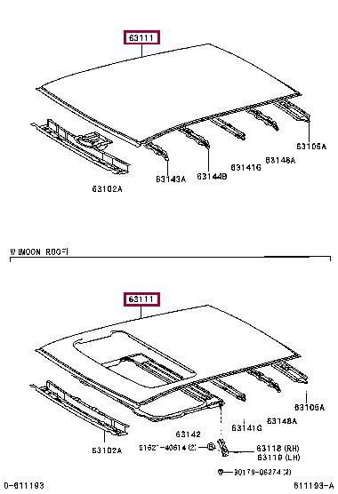 6311142070 Toyota Крыша