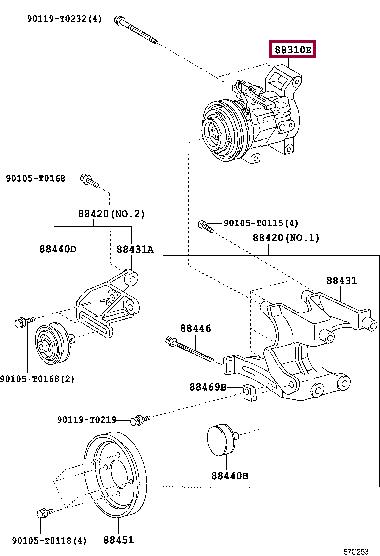 Toyota 88310-0K133 Compressor, w magnet clutch 883100K133: Отличная цена - Купить в Украине на EXIST.UA! 883100K133 Toyota Compressor, w magnet clutch