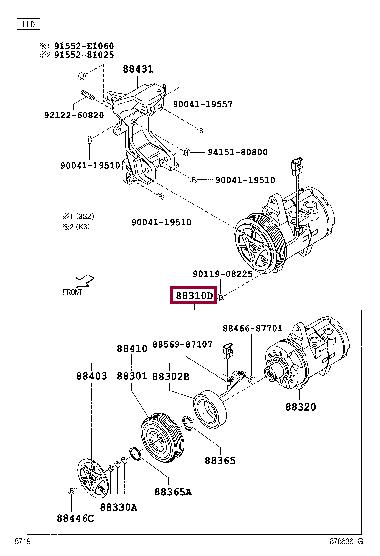 88310BZ140 Toyota Шкив компрессора кондиционера
