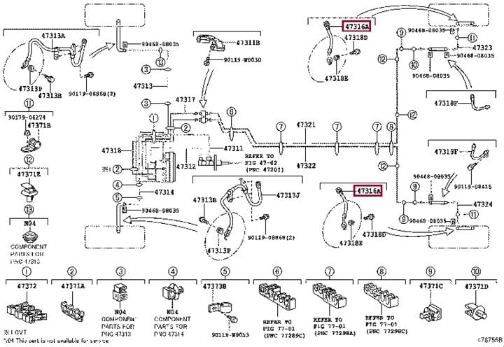 90947W2044 Toyota Тормозной шланг