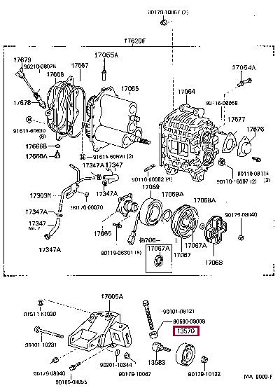 1357016010 Toyota Ролик обводной