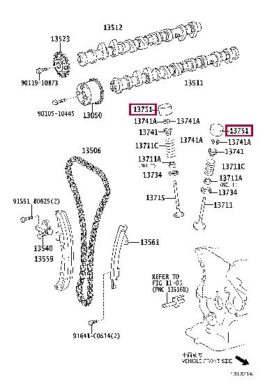 1375122340 Toyota Толкатель клапана
