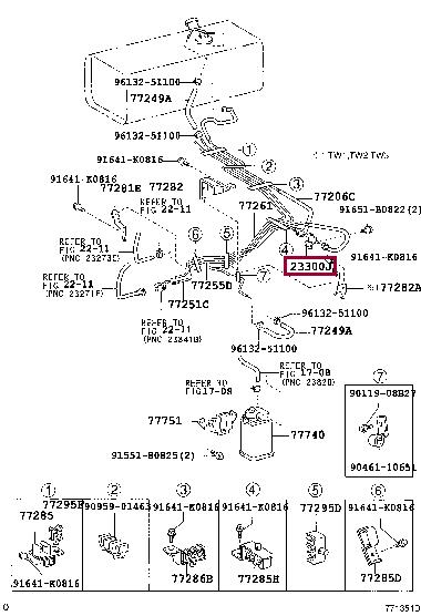 Toyota 23300-75130 Фільтр палива 2330075130: Купити в Україні - Добра ціна на EXIST.UA!