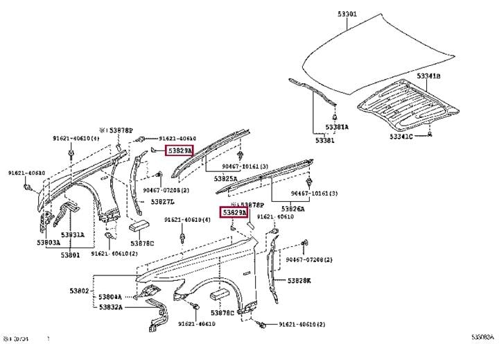 5382950010 Toyota Уплотнитель крыла