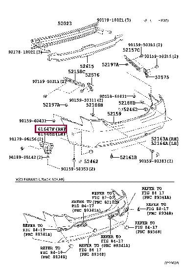 6164733040 Toyota Кронштейн заднего бампера