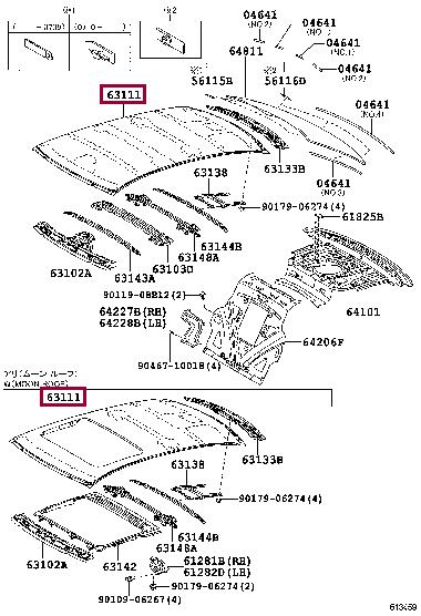 6311150070 Toyota Крыша