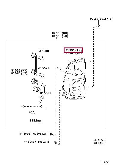 815510K140 Toyota Ліхтар задній правий