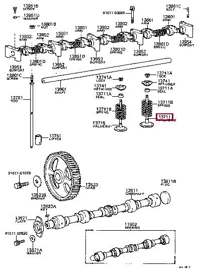 1371148010 Toyota Клапан впускной