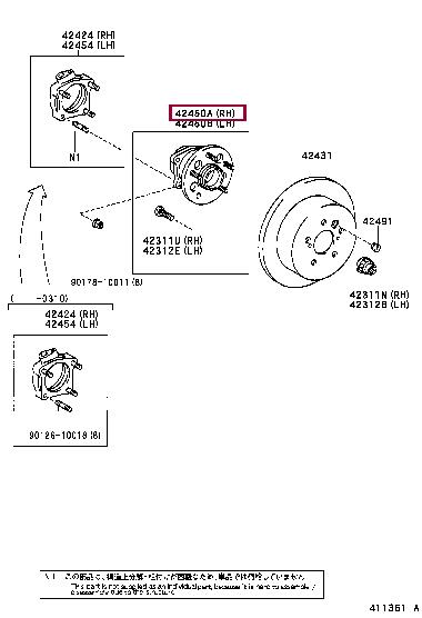 Toyota 42410-44021 Ступица колеса 4241044021: Отличная цена - Купить в Украине на EXIST.UA! 4241044021 Toyota Ступица колеса
