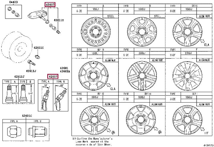 Toyota 42607-0C080 Датчик давления воздуха в шине 426070C080: Приваблива ціна - Купити в Україні на EXIST.UA! 426070C080 Toyota Датчик давления воздуха в шине