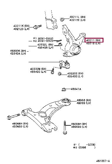 4321139035 Toyota Кулак поворотный