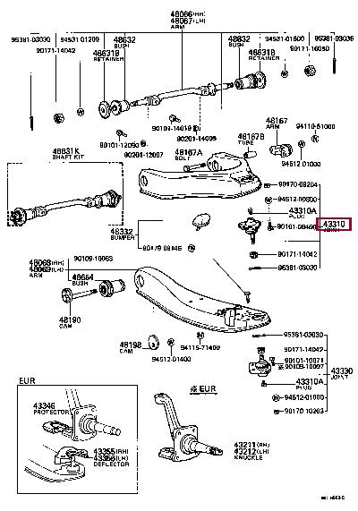 Toyota 43350-29076 Опора кульова 4335029076: Купити в Україні - Добра ціна на EXIST.UA!