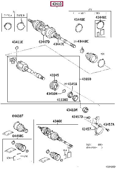 Toyota 43410-42220 Shaft assy, front drive, rh 4341042220: Отличная цена - Купить в Украине на EXIST.UA! 4341042220 Toyota Shaft assy, front drive, rh