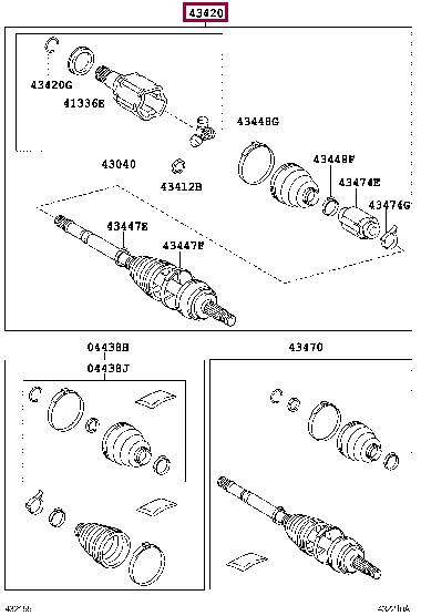Toyota 43420-48140 Shaft assy, front drive, lh 4342048140: Отличная цена - Купить в Украине на EXIST.UA! 4342048140 Toyota Shaft assy, front drive, lh