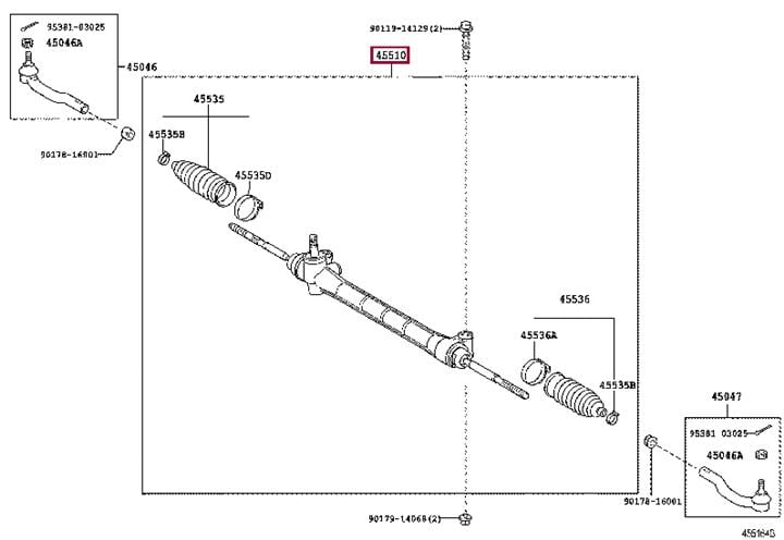 4551058010 Toyota Рулевое управление