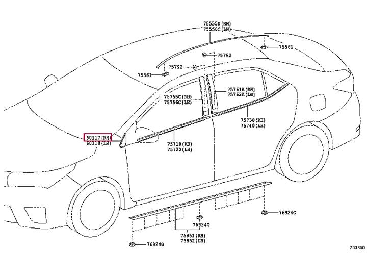 Накладка Toyota 60117-02140