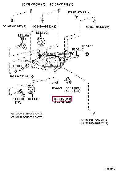 8113033881 Toyota Фара основна