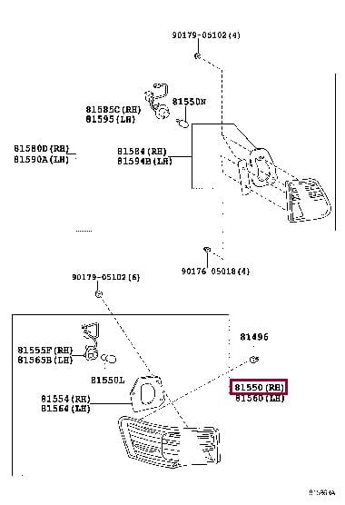 Toyota 81550-05270 Фонарь задний внешний правый 8155005270: Отличная цена - Купить в Украине на EXIST.UA! 8155005270 Toyota Фонарь задний внешний правый