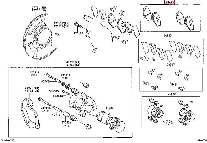 044650K290 Toyota Тормозные колодки дисковые, комплект