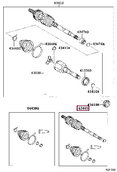 4346009U01 Toyota Шарнир равных угловых скоростей (ШРУС)