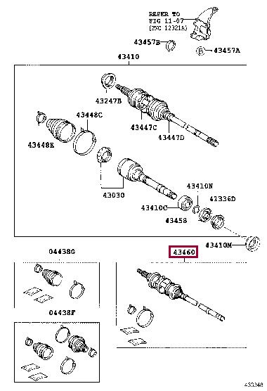 4347009331 Toyota Шарнир равных угловых скоростей (ШРУС)