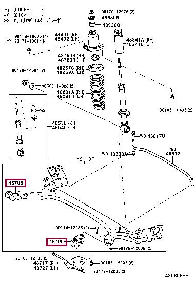 Toyota 48705-47021 Link sub-assy, toe control, rh 4870547021: Отличная цена - Купить в Украине на EXIST.UA! 4870547021 Toyota Link sub-assy, toe control, rh