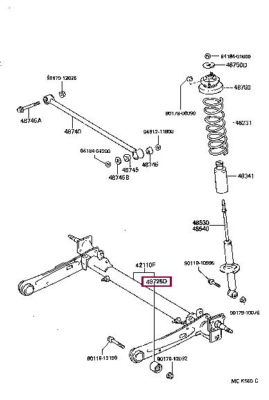 Toyota 48725-10031 Автозапчастина 4872510031: Приваблива ціна - Купити в Україні на EXIST.UA!