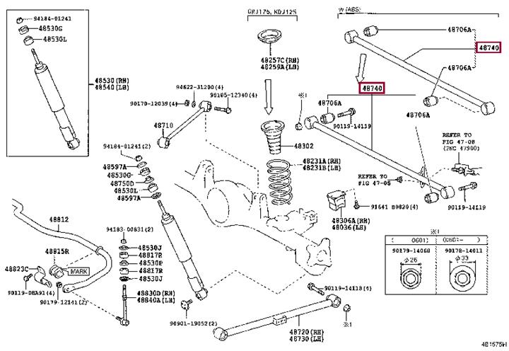 Toyota 48740-60120 Важіль підвіски 4874060120: Приваблива ціна - Купити в Україні на EXIST.UA! 4874060120 Toyota Важіль підвіски