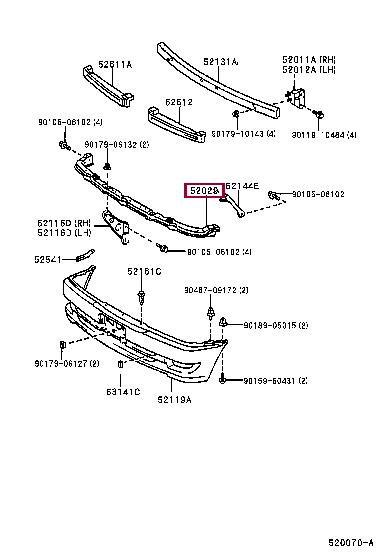5208122030 Toyota Кронштейн бамперу