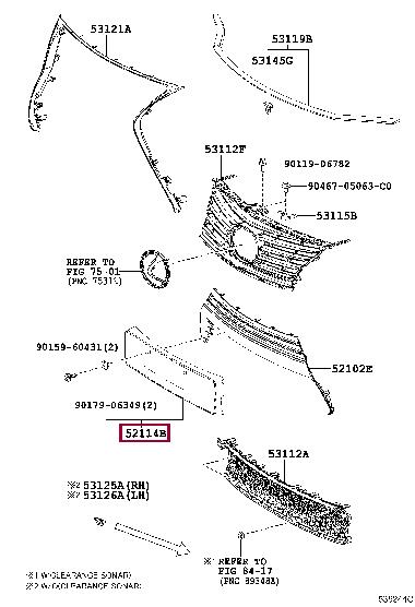 5211453280 Toyota Кронштейн бамперу