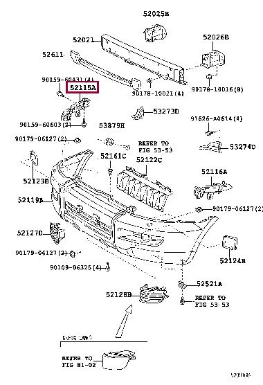 5211560070 Toyota Кронштейн бампера переднего правый