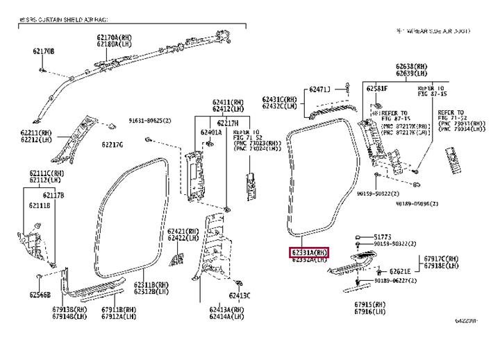 6233160081 Toyota Уплотнитель двери