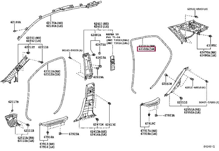 6233248050 Toyota Уплотнитель двери