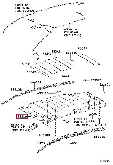 633100F050B0 Toyota Обшивка крыши