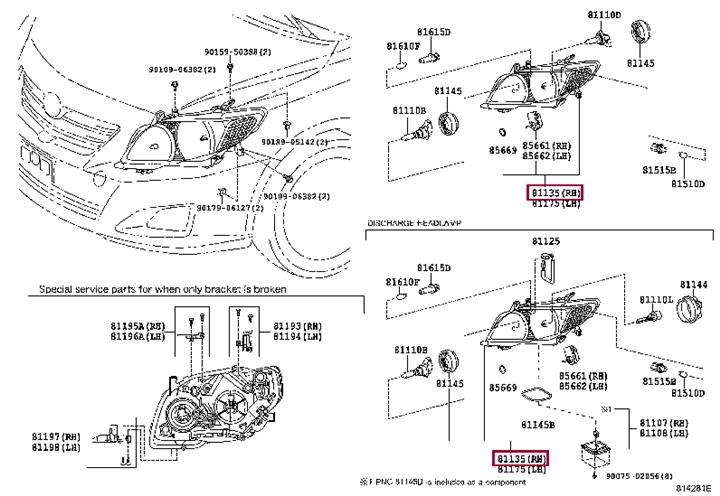 Toyota 81130-02550 Unit assy, headlamp, rh 8113002550: Отличная цена - Купить в Украине на EXIST.UA! 8113002550 Toyota Unit assy, headlamp, rh