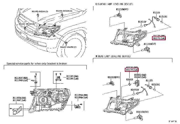 Toyota 81185-60F20 Фара основная 8118560F20: Отличная цена - Купить в Украине на EXIST.UA! 8118560F20 Toyota Фара основная