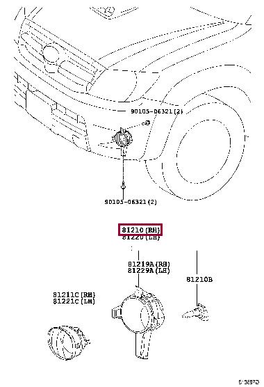 Toyota 81210-0K021 Автозапчастина 812100K021: Приваблива ціна - Купити в Україні на EXIST.UA! 812100K021 Toyota Автозапчастина