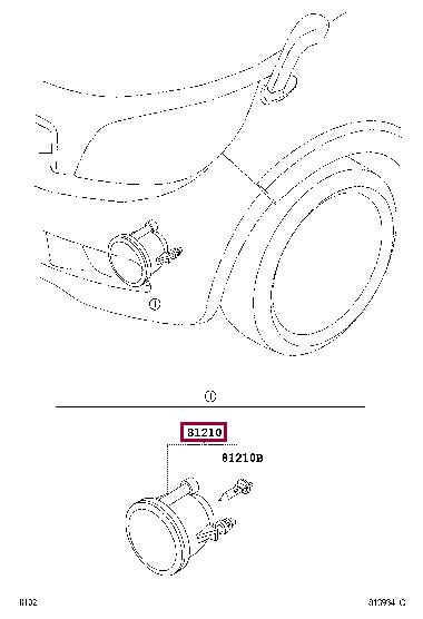 Toyota 81210-97229 Lamp assy, fog 8121097229: Отличная цена - Купить в Украине на EXIST.UA! 8121097229 Toyota Lamp assy, fog