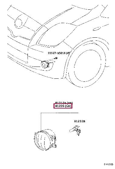 Toyota 81220-06052 Lamp assy, fog, lh 8122006052: Отличная цена - Купить в Украине на EXIST.UA! 8122006052 Toyota Lamp assy, fog, lh