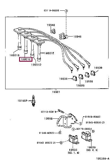 Toyota 90919-15511 Провод высоковольтный 9091915511: Отличная цена - Купить в Украине на EXIST.UA! 9091915511 Toyota Провод высоковольтный