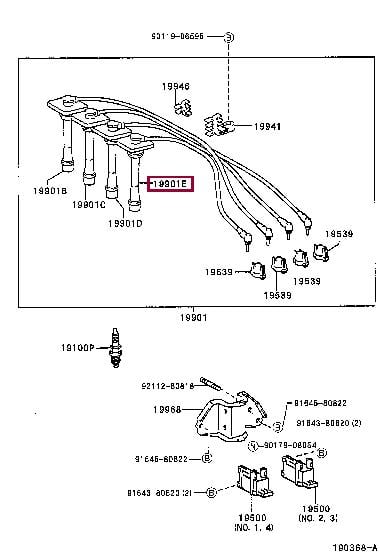 Toyota 90919-15513 Провод высоковольтный 9091915513: Отличная цена - Купить в Украине на EXIST.UA! 9091915513 Toyota Провод высоковольтный